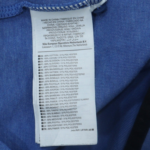 Nike Women Blue Full Zip Hoodie XL Cotton Blend Casual Sportswear