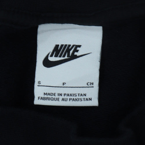 Nike Women's Black Small Pullover Sweatshirt Crew Neck Logo Cotton Blend