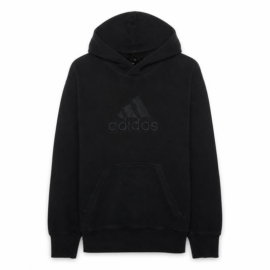Adidas Men Black Pullover Hoodie Medium Logo Fleece Sweatshirt