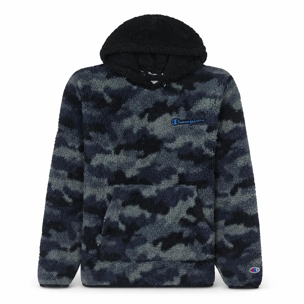 Champion Mens Blue Camouflage Fleece Pullover Hoodie Size S