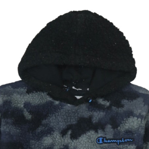 Champion Mens Blue Camouflage Fleece Pullover Hoodie Size S