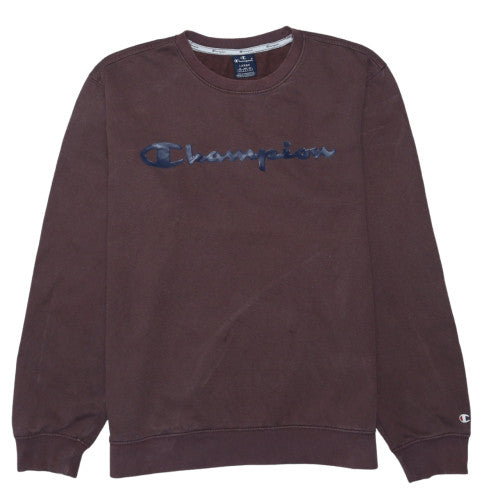Champion Men's Brown Logo Pullover Sweatshirt Size L