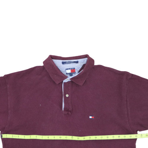 Tommy Hilfiger Men’s Red Cotton Polo Shirt XL Classic Fit