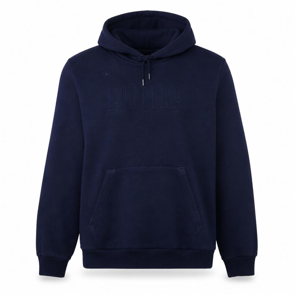 Puma Men's Blue XL Pullover Fleece Hoodie with Logo