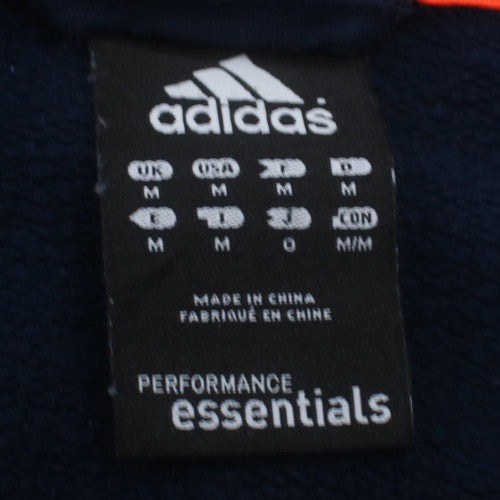 Adidas Men Blue Full Zip Hoodie M Sports Fleece Jacket