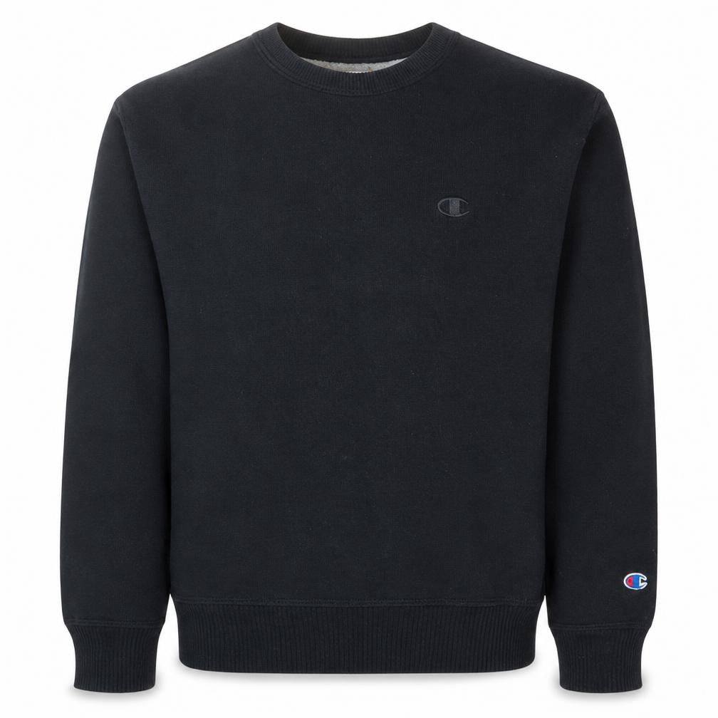 Champion Men's Black Cotton Blend Crew Neck Pullover Sweatshirt M