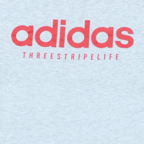 Adidas Men’s Grey XL T-Shirt Three Stripe Life Sports Logo Top