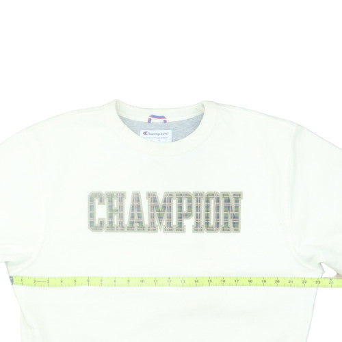 Champion Women's White Pullover Sweatshirt Size M Classic Logo