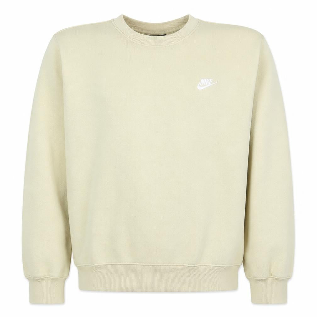 Nike Men's Beige Crew Neck Fleece Sweatshirt Size M