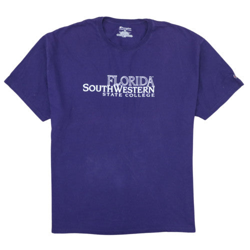 Champion Men's Purple Florida Southwestern State College T-Shirt XL Cotton Crew Neck