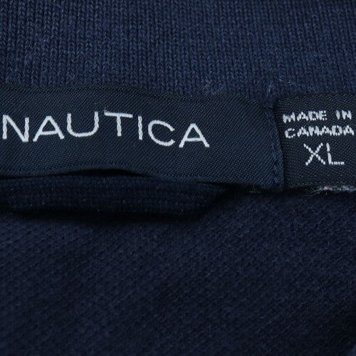 Nautica Men's Navy Red White Striped Cotton Polo Shirt XL