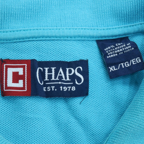 Chaps Men's Blue XL Cotton Short Sleeve Polo Shirt