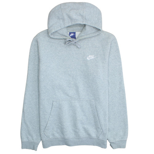 Nike Men Grey Pullover Hoodie M Fleece Logo Sweatshirt