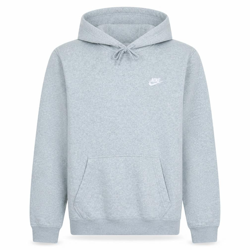 Nike Men Grey Pullover Hoodie M Fleece Logo Sweatshirt