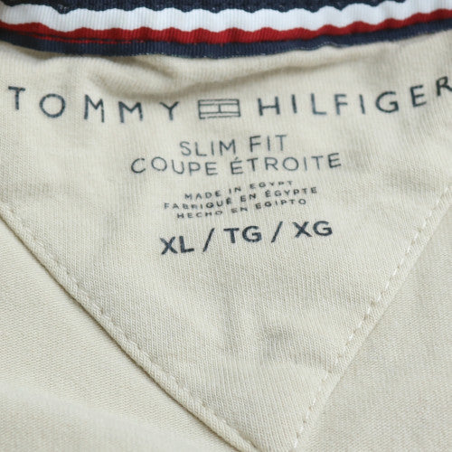 Tommy Hilfiger Men's Beige Slim Fit Cotton T-Shirt XL