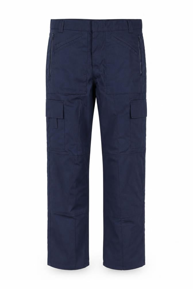 Uneek Men’s Blue Cargo Work Trousers 40R Polyester Cotton