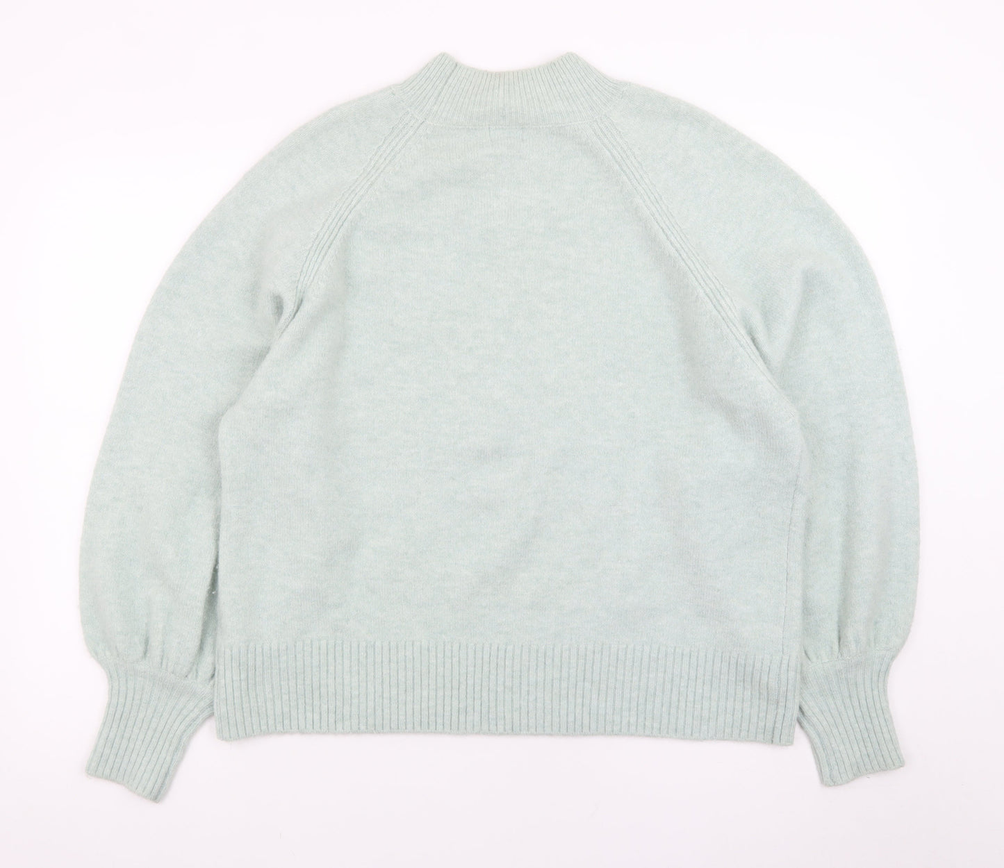 River Island Women's Green Beaded Mock Neck Jumper UK 14