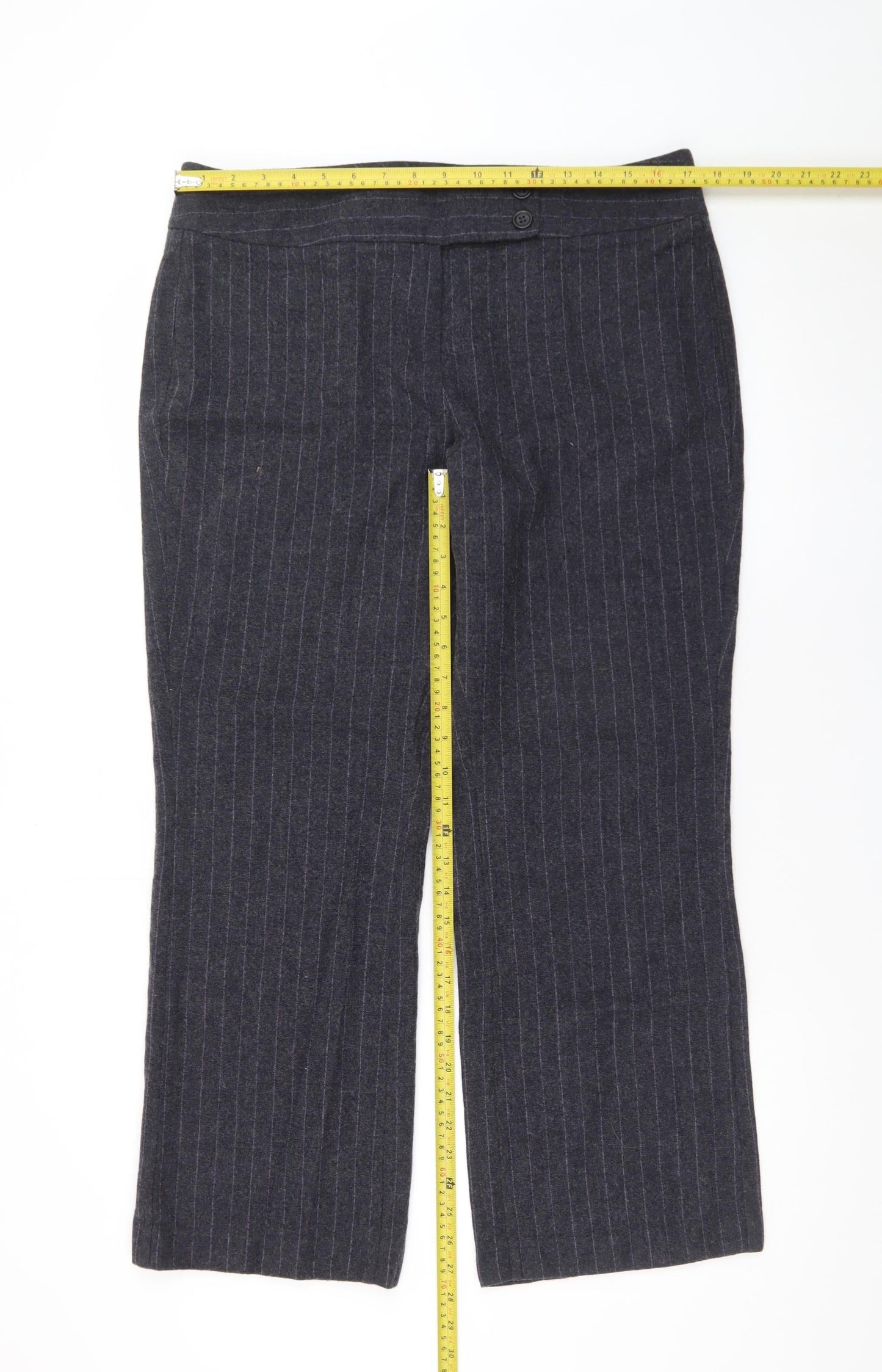 Marks and Spencer Women’s Grey Pinstripe Wool Blend Dress Pants Size 18