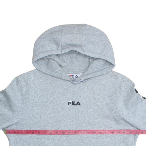 Fila Men's Grey Hoodie Pullover Sweatshirt M Logo Graphic Cotton Blend