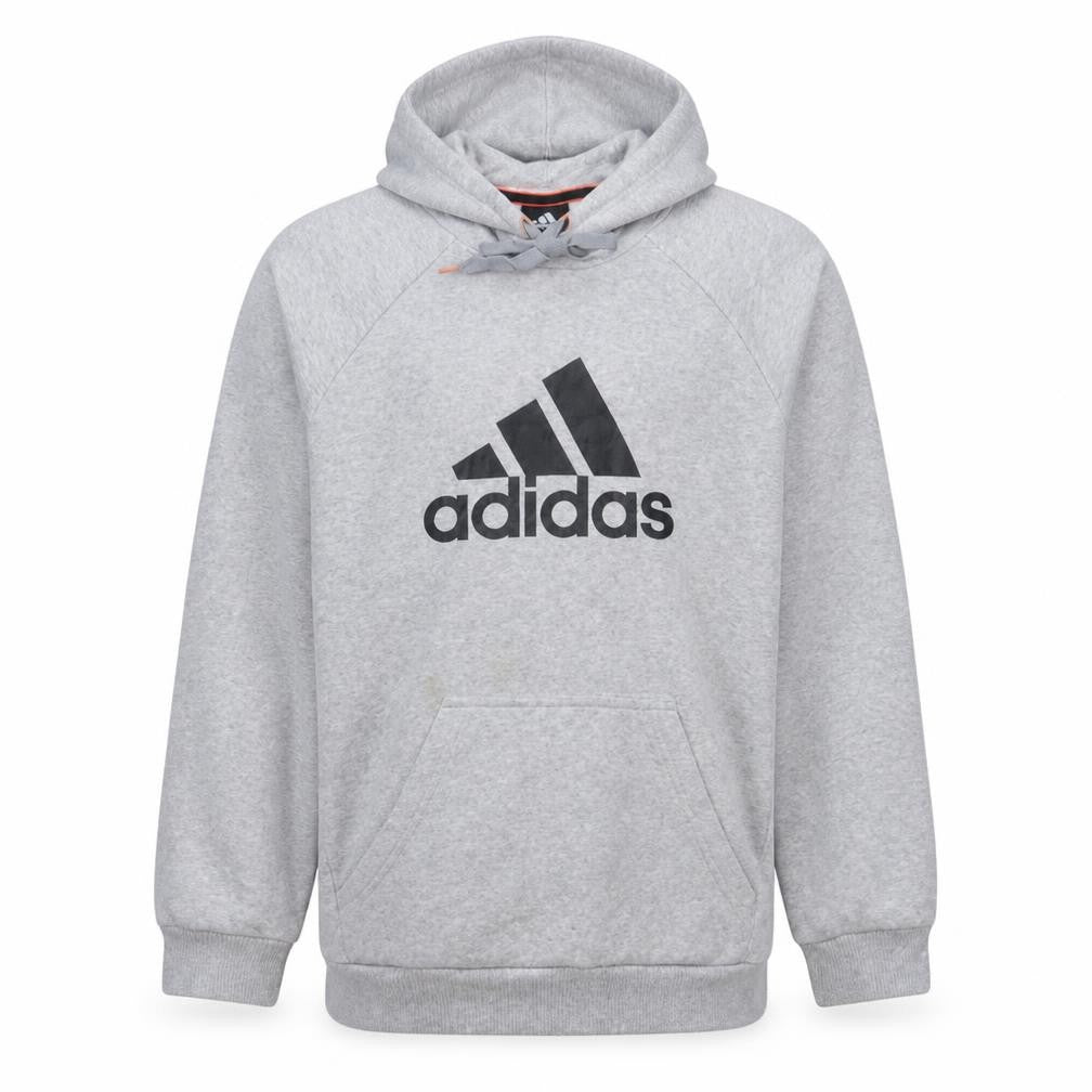 Adidas Mens Grey Pullover Hoodie Size M Sports Essentials