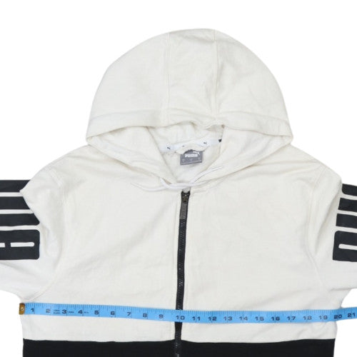 Puma Men's Black & White Full Zip Hoodie Small Logo Sportswear