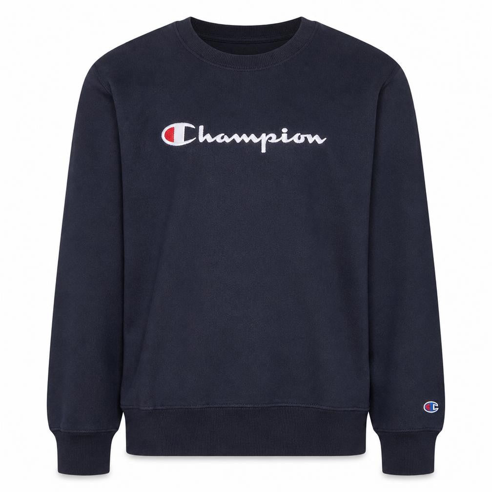 Champion Mens Blue Logo Pullover Sweatshirt Size L Crew Neck