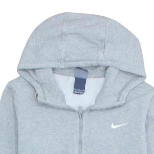 Nike Men's Grey Full Zip Hoodie M Fleece Cotton Blend