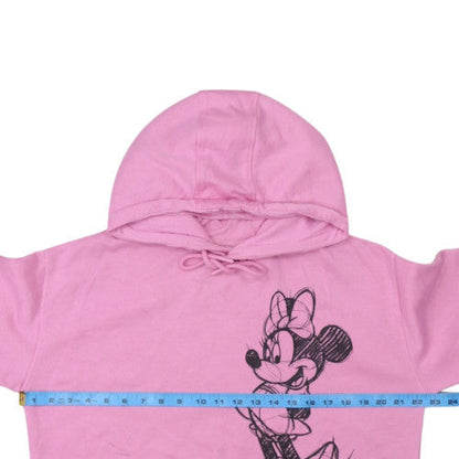 Back view of Disney Primark Women Pink Minnie Mouse Pullover Hoodie, size S