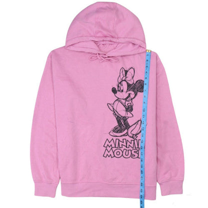 Close-up detail of Disney Primark Women Pink Minnie Mouse Pullover Hoodie, size S
