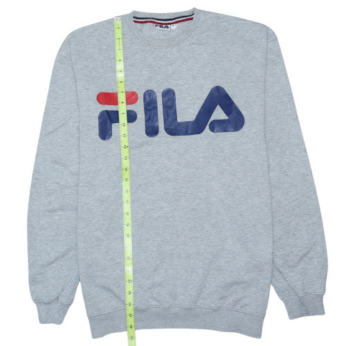 Fila Men's Grey Logo Pullover Sweatshirt Size L Regular Fit