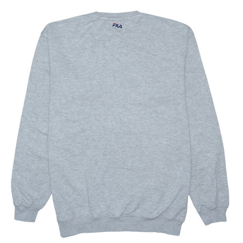 Fila Men's Grey Logo Pullover Sweatshirt Size L Regular Fit