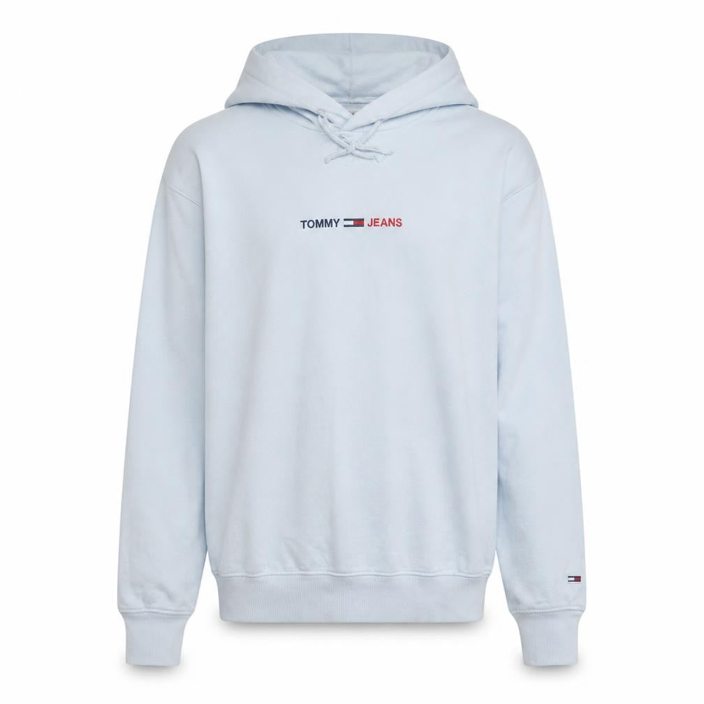 Tommy Jeans Mens White XL Pullover Hoodie with Logo Print
