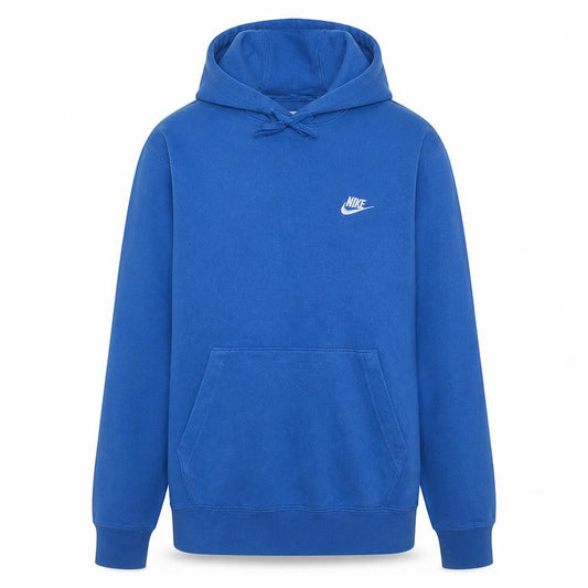 Nike Men's Blue Pullover Hoodie M Fleece Logo Sportswear