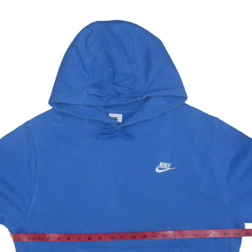 Nike Men's Blue Pullover Hoodie M Fleece Logo Sportswear