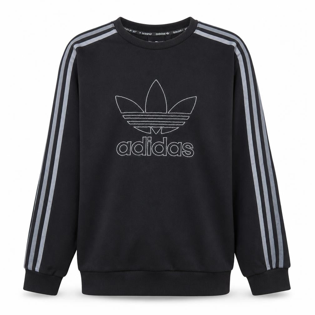 Adidas Men's Black Crew Neck Long Sleeve Sweatshirt Size S