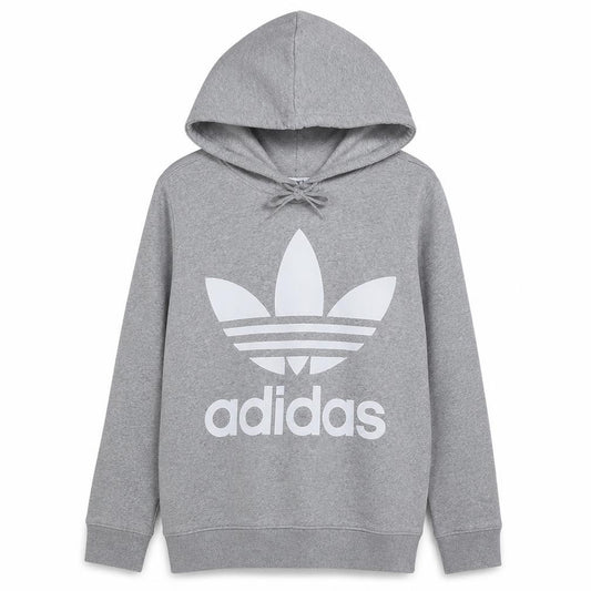 Adidas Womens Grey Hooded Pullover Sweatshirt Size 14