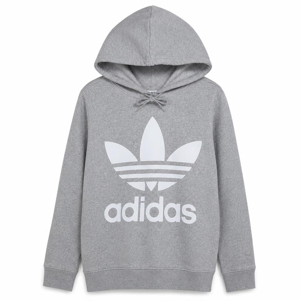 Adidas Womens Grey Hooded Pullover Sweatshirt Size 14