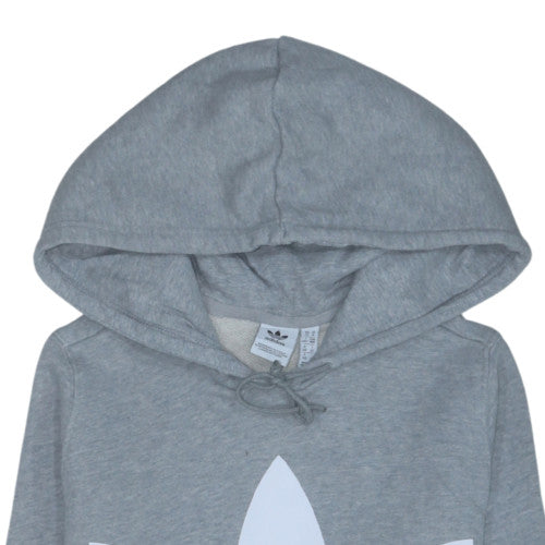 Adidas Womens Grey Hooded Pullover Sweatshirt Size 14