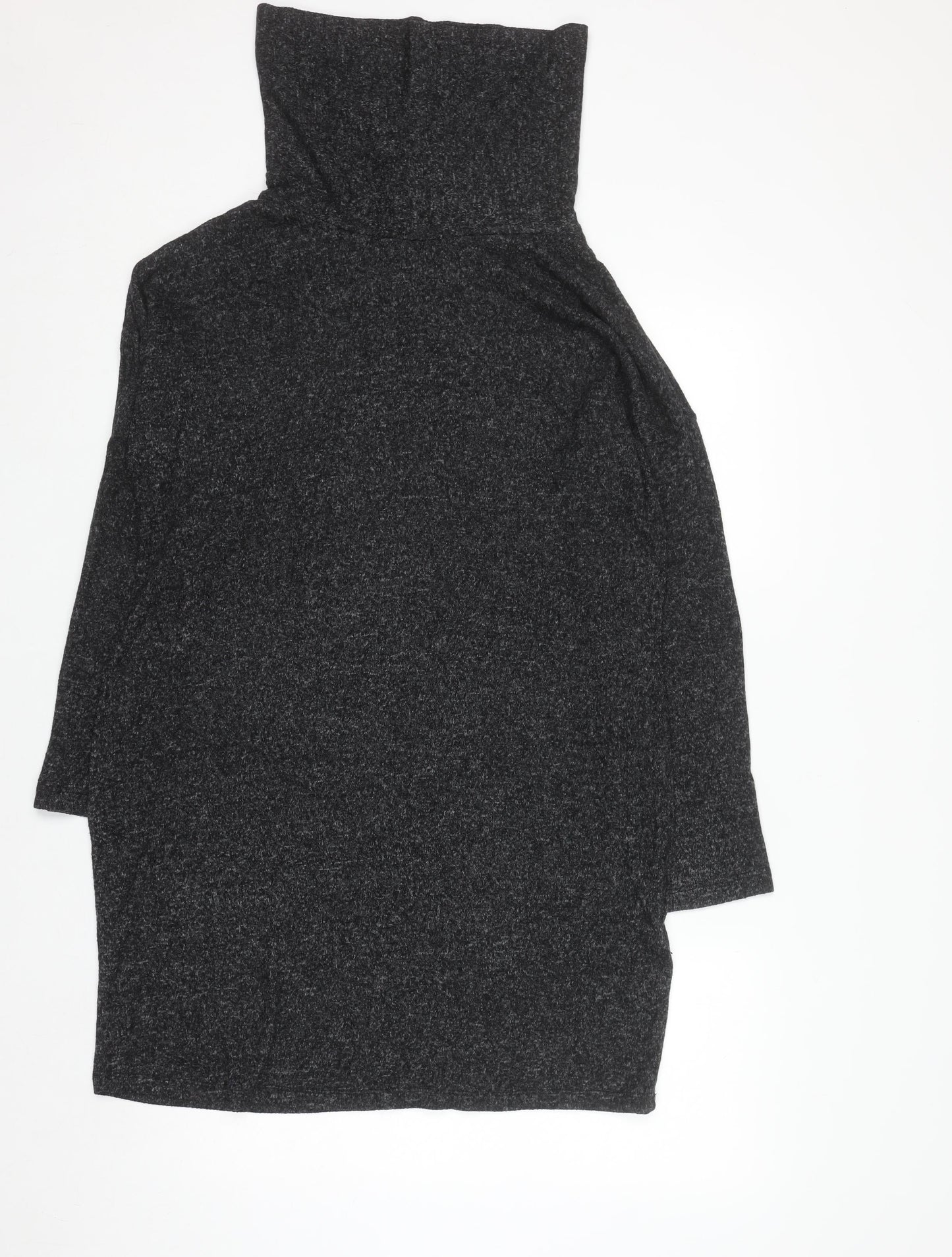 Oasis Women Grey Roll Neck Knit Bodycon Dress Size L