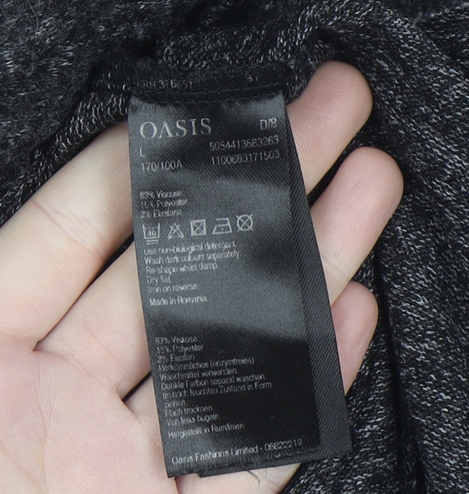 Oasis Women Grey Roll Neck Knit Bodycon Dress Size L