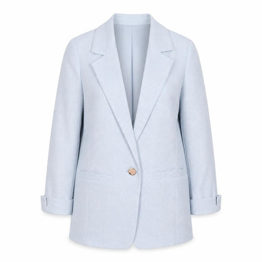 River Island Women’s Blue Blazer Size 6 Regular Lined Single-Breasted