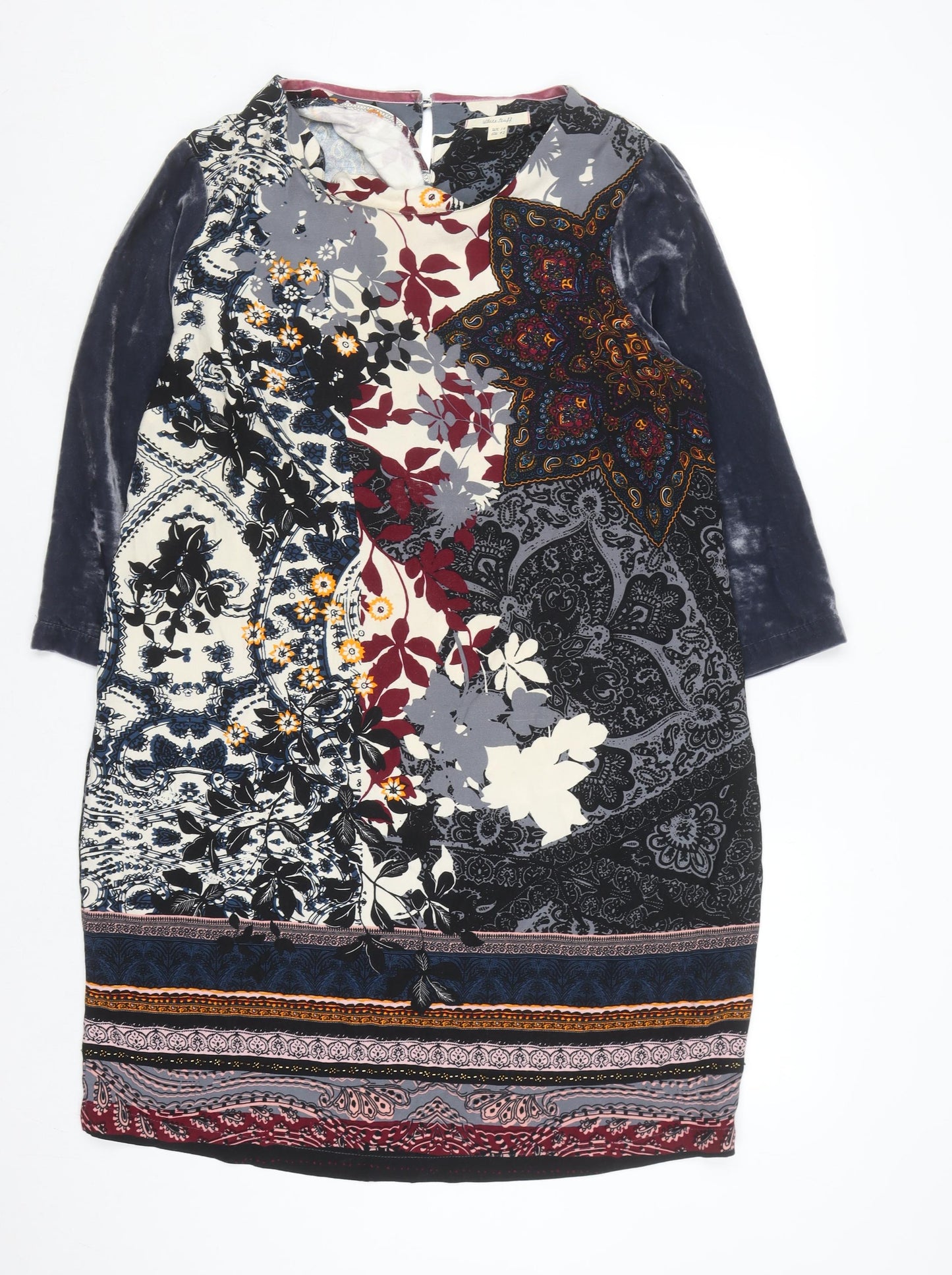 White Stuff Women’s Multicoloured Shift Dress Size 14 Bohemian Style