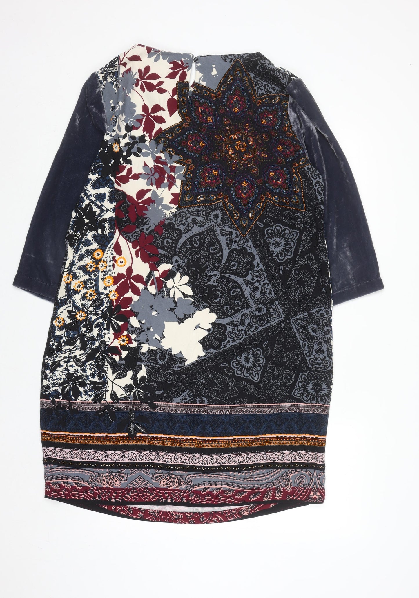 White Stuff Women’s Multicoloured Shift Dress Size 14 Bohemian Style