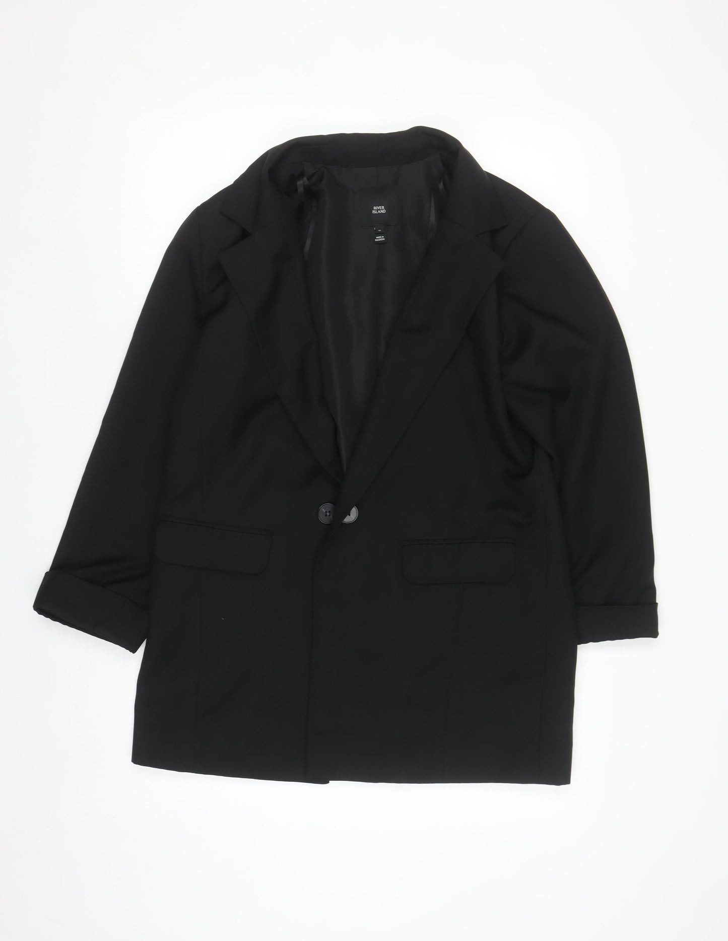 River Island Women’s Black Size 12 Blazer Jacket Smart Workwear