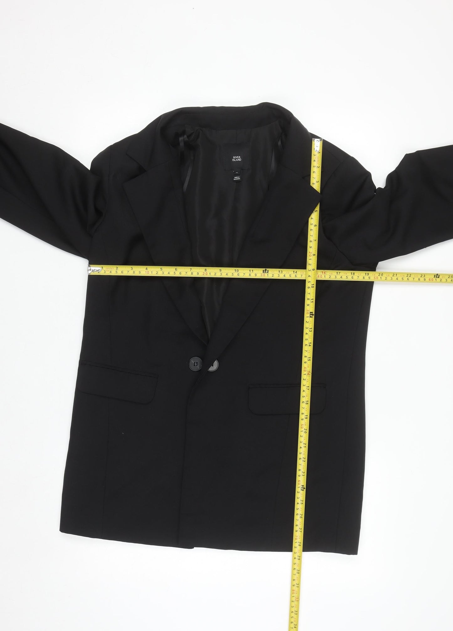 River Island Women’s Black Size 12 Blazer Jacket Smart Workwear