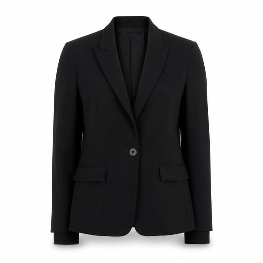 Theory Womens Black Wool Blend Slim Fit Blazer Size 6