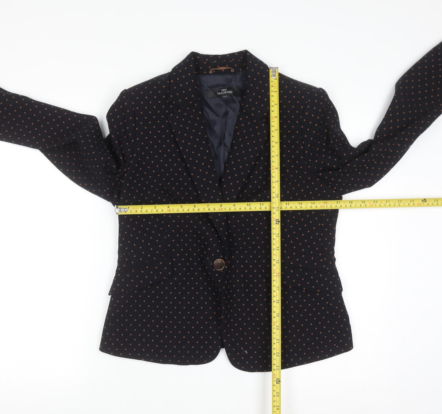 Next Women’s Black Polka Dot Blazer UK 14 Classic Lined Jacket