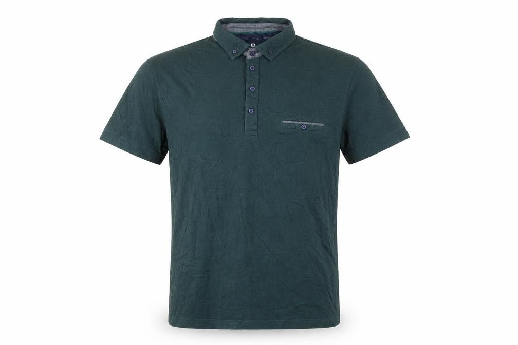 Steel & Jelly Men's Green Button-Down Collar Short Sleeve Polo Shirt Size S
