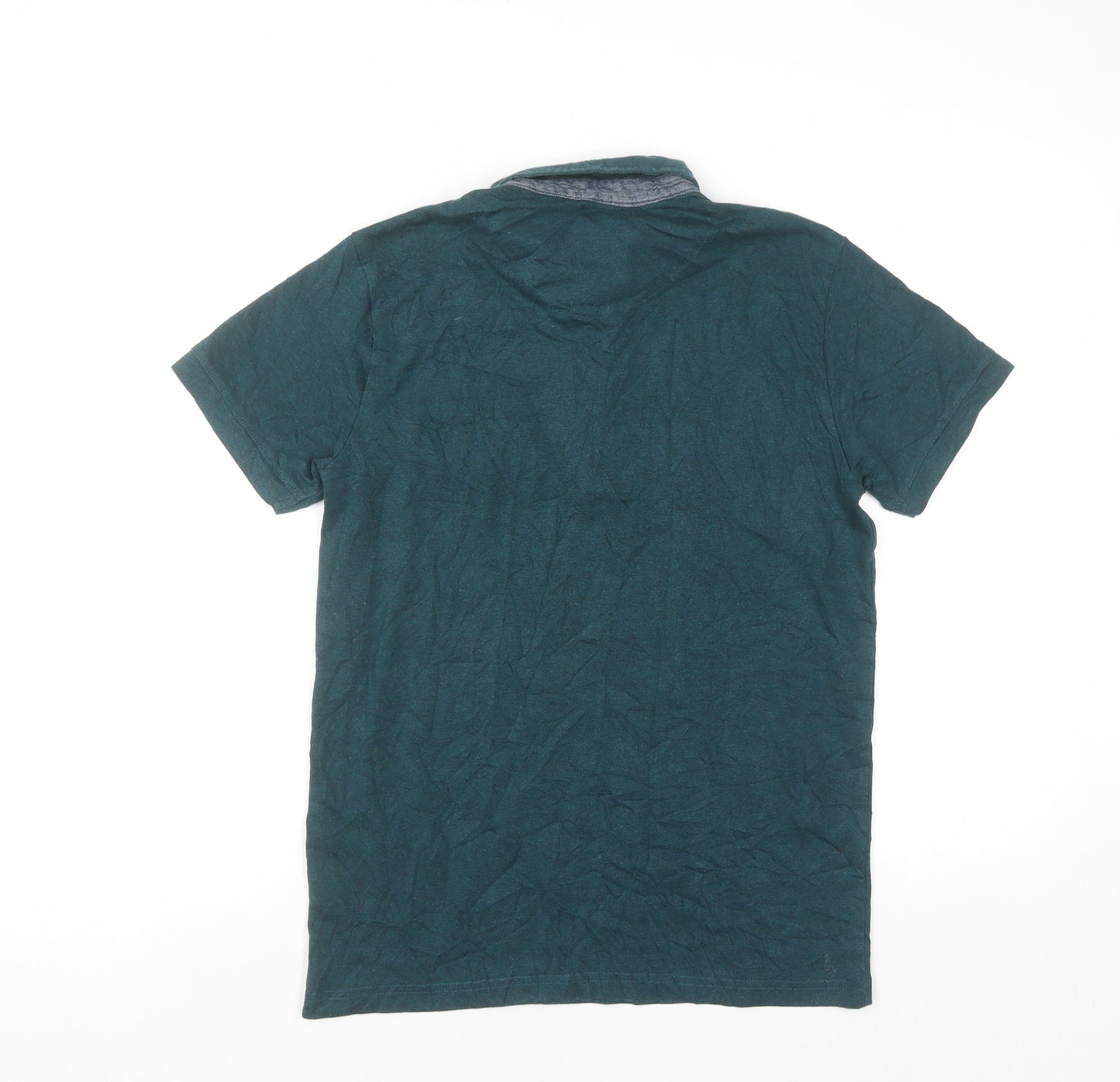 Steel & Jelly Men's Green Button-Down Collar Short Sleeve Polo Shirt Size S