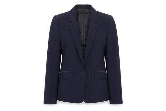 Mango Womens Blue Blazer Jacket Size 6 Regular Fit Basic Workwear